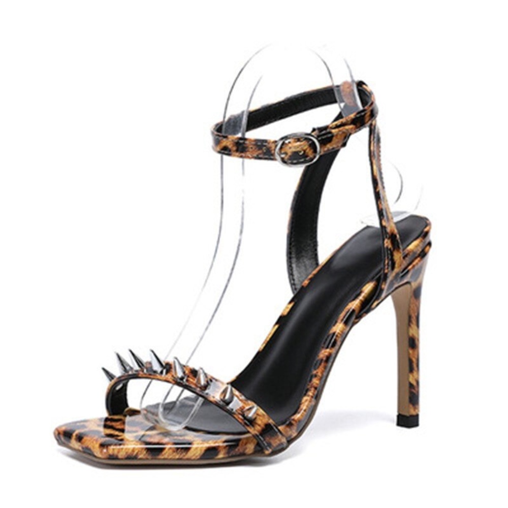 Leopard Print Spiked Heels